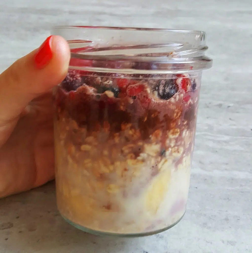 nocna owsianka banany