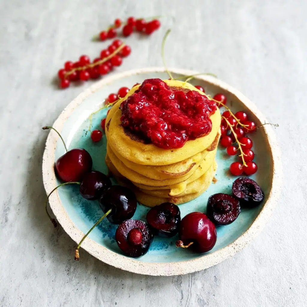 placki z owocami - gruszka