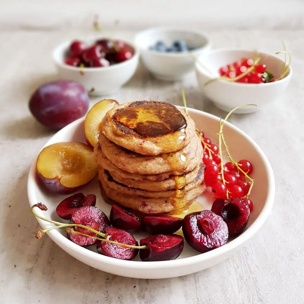 pancakes z owocami - śliwki