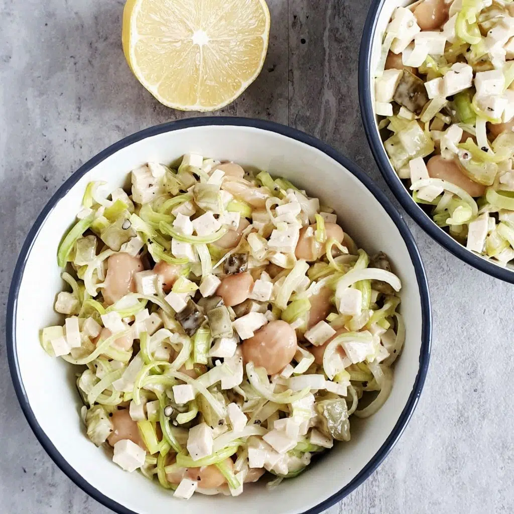 sałatka z porem i tofu