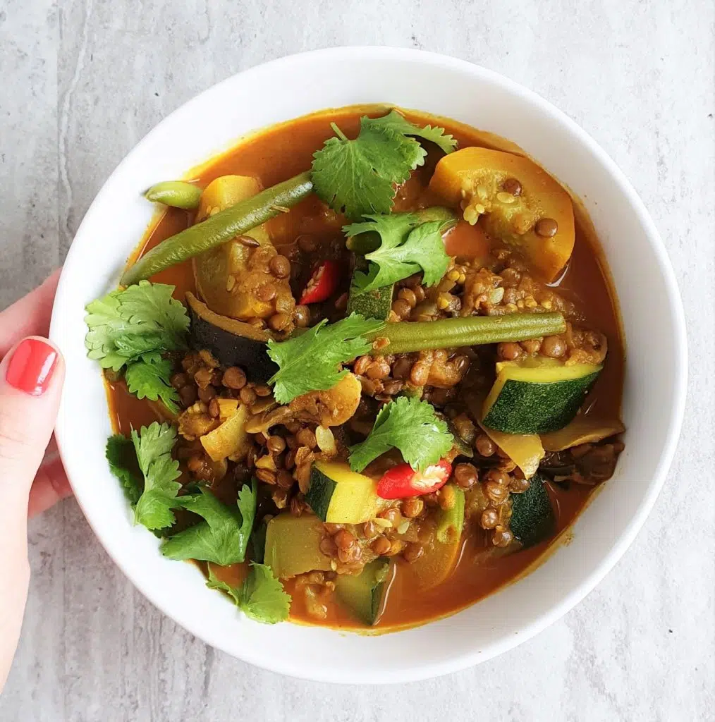 Warzywne curry z bakłażanem z kolendrą