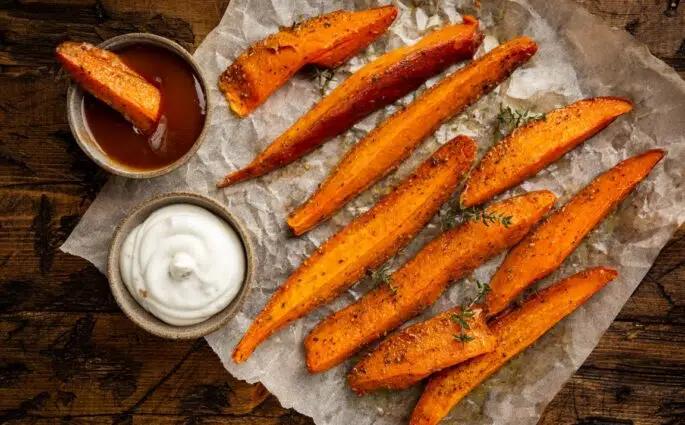 chrupiące frytki z batatów